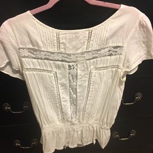 Classy white blouse with lace detail